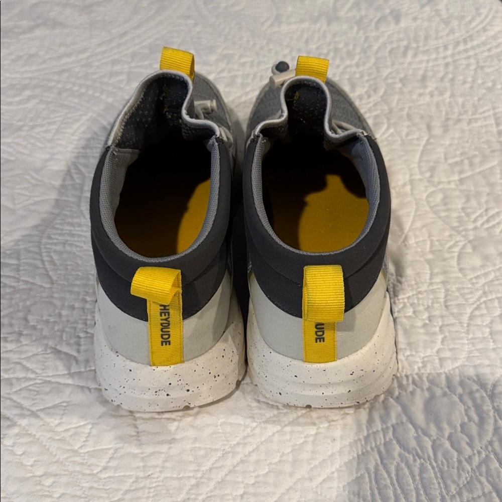 Hey Dude Gray and Yellow Men's Sneakers - Picture 4 of 6